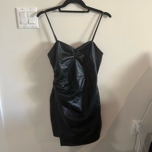 Zara Faux Leather Black Minidress
